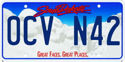 SD license plate 0CVN42