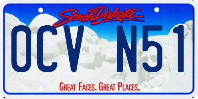 SD license plate 0CVN51