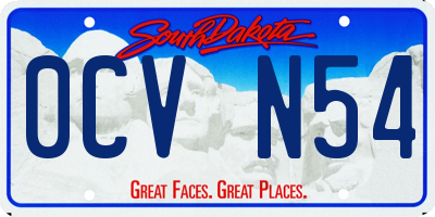 SD license plate 0CVN54