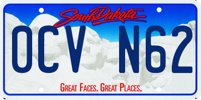 SD license plate 0CVN62
