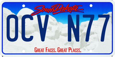 SD license plate 0CVN77