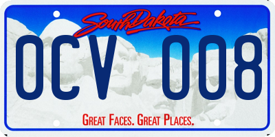 SD license plate 0CVO08