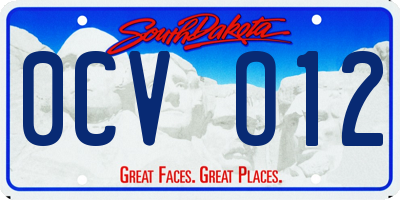 SD license plate 0CVO12