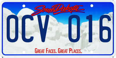 SD license plate 0CVO16