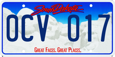 SD license plate 0CVO17