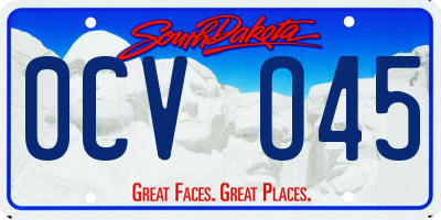 SD license plate 0CVO45