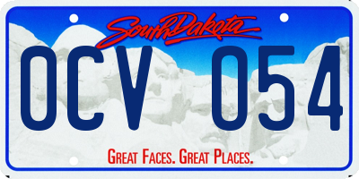 SD license plate 0CVO54
