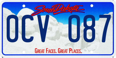 SD license plate 0CVO87