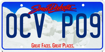 SD license plate 0CVP09