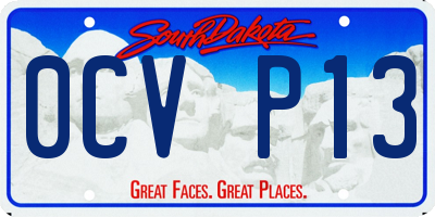 SD license plate 0CVP13