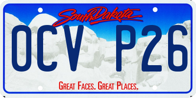 SD license plate 0CVP26
