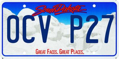 SD license plate 0CVP27