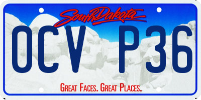 SD license plate 0CVP36