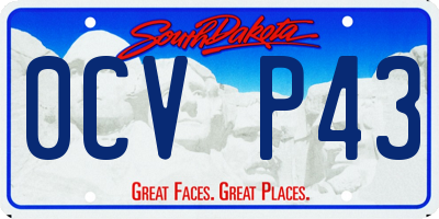 SD license plate 0CVP43