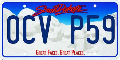 SD license plate 0CVP59
