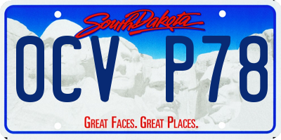SD license plate 0CVP78