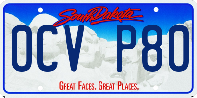 SD license plate 0CVP80