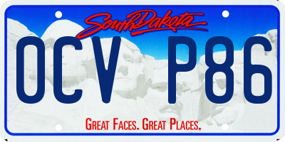SD license plate 0CVP86