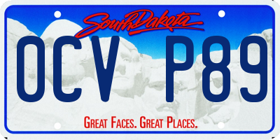 SD license plate 0CVP89