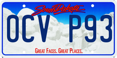 SD license plate 0CVP93