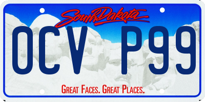 SD license plate 0CVP99