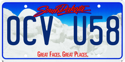 SD license plate 0CVU58