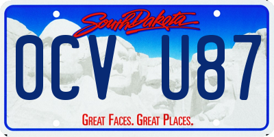 SD license plate 0CVU87