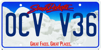 SD license plate 0CVV36