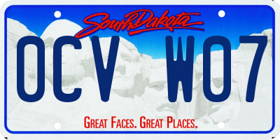 SD license plate 0CVW07