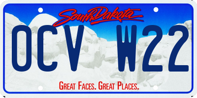 SD license plate 0CVW22
