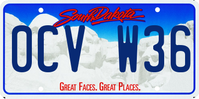 SD license plate 0CVW36