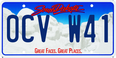 SD license plate 0CVW41