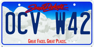 SD license plate 0CVW42