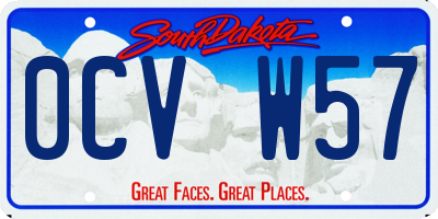 SD license plate 0CVW57