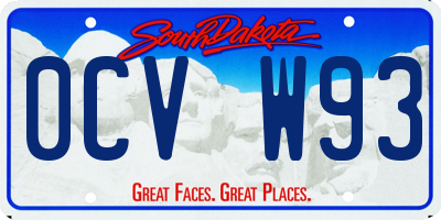 SD license plate 0CVW93
