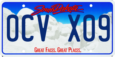 SD license plate 0CVX09