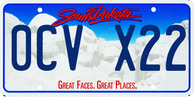 SD license plate 0CVX22