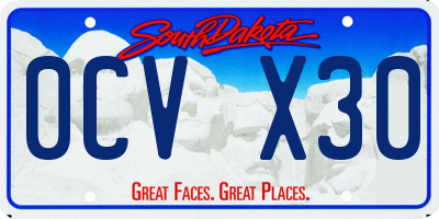 SD license plate 0CVX30