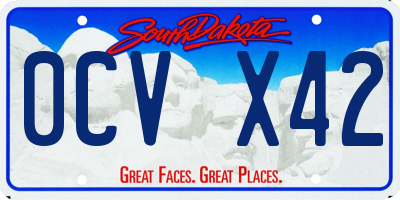 SD license plate 0CVX42
