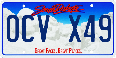 SD license plate 0CVX49