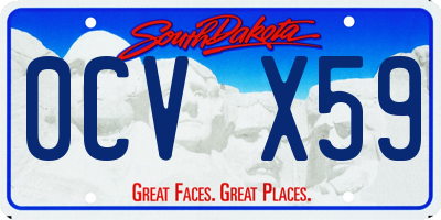 SD license plate 0CVX59