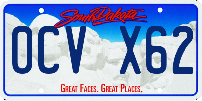 SD license plate 0CVX62