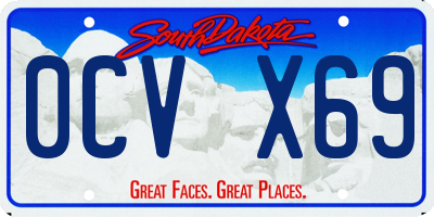 SD license plate 0CVX69