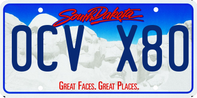 SD license plate 0CVX80