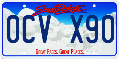 SD license plate 0CVX90