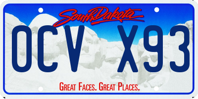 SD license plate 0CVX93
