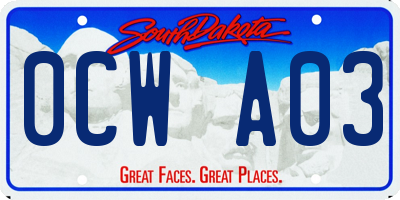 SD license plate 0CWA03