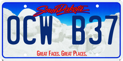 SD license plate 0CWB37