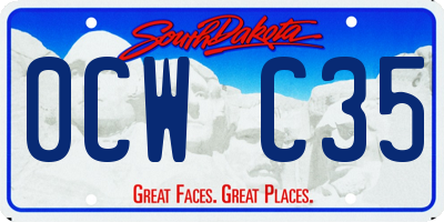 SD license plate 0CWC35