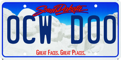 SD license plate 0CWD00